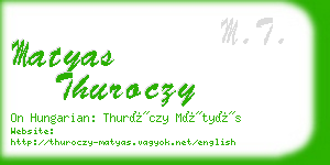 matyas thuroczy business card